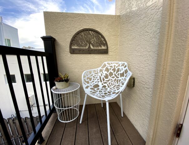 Private balcony is perfect spot for morning coffee or evening wine.