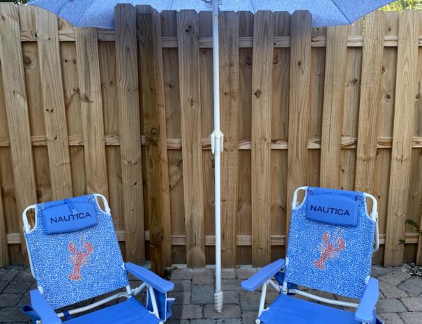 Beach chairs and umbrella provided for your day at Lido or Siesta.