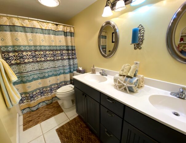 Guest Bathroom has tub/shower combo