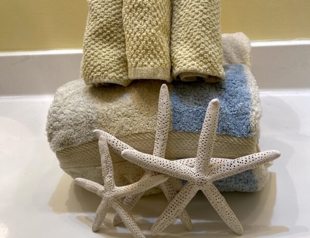 Plush cotton towels and washcloths